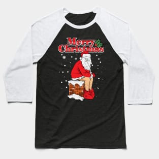 Merry Christmas Santa Clause Chimney Poop Baseball T-Shirt